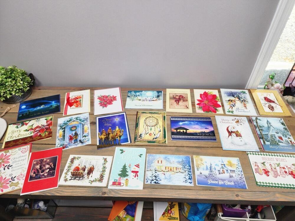 Vintage Christmas Cards Set of 22 Various